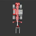 Red Heavy Duty Telehandler Forklift With Extendable Boom And Large Tires
