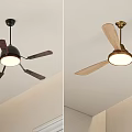 Modern Ceiling Fan With Light Black Gold Fixture And Wooden Blades Design
