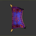 Vibrant Purple Red Cushion With Yellow Corners And Geometric Pattern Design
