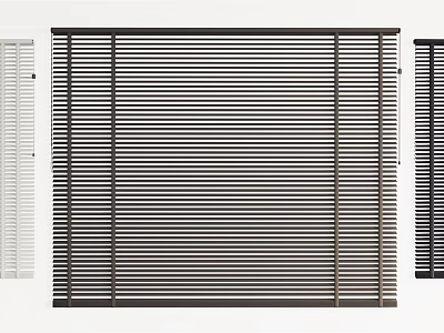Modern Venetian Blinds In White Black And Brown For Interior Window Design 3d model