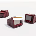 Three Vintage Red Televisions Featuring Retro Design And Various Angles
