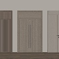 Modern Double Door Door Door Office Door Solid Wooden Door 3d model