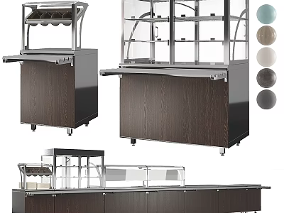 Stylish Display Shelves With Glass Doors Wooden Cabinets Various Styles And Rolling Wheels 3d model