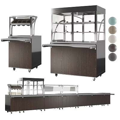 Stylish Display Shelves With Glass Doors Wooden Cabinets Various Styles And Rolling Wheels 3d model