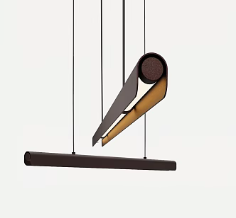 Modern strip chandelier one-word chandelier leather chandelier long strip wall lamp 3d model