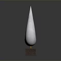 Elegant White Decorative Furniture Sculpture With Curved Design And Brown Base