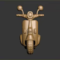 Shiny Golden Motorcycle Model With Rearview Mirrors Seat And Wheels