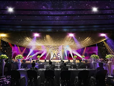 Modern Ballroom Hotel Ballroom 3d model
