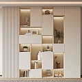 Modern Bookcase Cream Decorative Bookcase 3d model