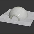 Igloo Building Structure With Dome Shape Arched Entrance And Snowy Base 3d model