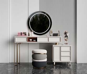 Light Luxury Dressing Table 3d model