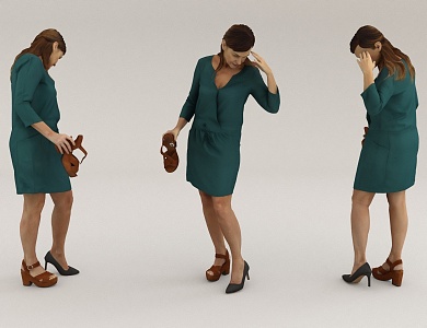 woman lady fitting 3d model