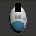 Sleek White Rounded Device With Blue Transparent Dome And Black Accents 3d model