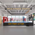 Wuji Fitness Studio Interior Featuring Boxing Ring With Win From Within For Intense Workout Sessions