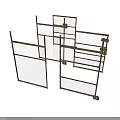 Industrial Metal Scene Component Structure With Grid Panels And Frames