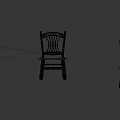 Brown and Black Wooden Dining Chairs with Traditional Spindle Back and Solid Legs