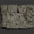 Stacked Long Stone Block Wall With Textured Architectural Construction Elements