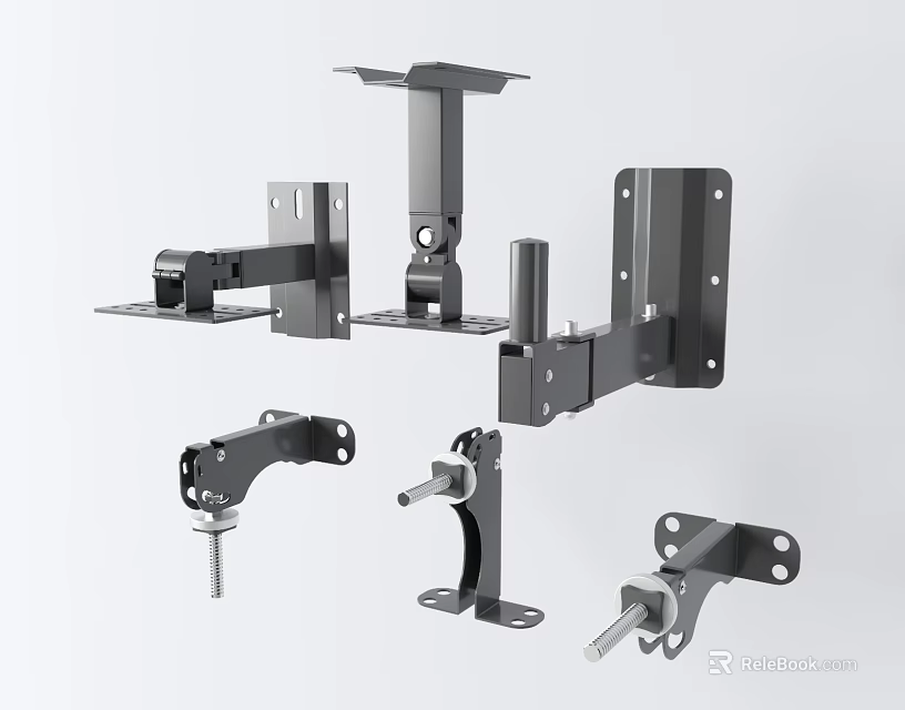 Ironwork Accessories For Furniture And Construction Featuring Metal Brackets Connectors And Mounting Hardware 3d model 