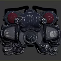 Mechanical Robot Character With Blue Gray Armor Red Accents And Number 06 Design