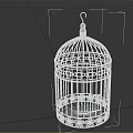 Copper Colored Decorative Birdcage Ornament Set With Floral Patterns And Top Hook