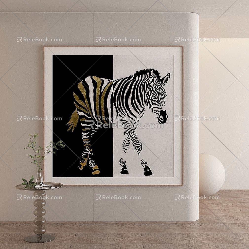 Modern Animal Painting Decorative Painting 3d model