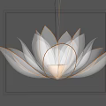 Elegant Modern Transparent Lotus Shaped Chandelier with Illuminated Petals and Decorative Design