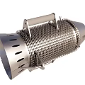 Stainless Steel Industrial Equipment With Cylindrical Structure Perforated Surface And Metal Handles
