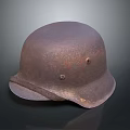 Vintage Rusty Military Weapon Helmet With Historical Design And Metal Surface
