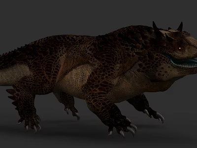 Fierce Reptile With Scaly Skin Sharp Spikes Sharp Claws And Aggressive Look 3d model