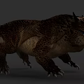 Fierce Reptile With Scaly Skin Sharp Spikes Sharp Claws And Aggressive Look