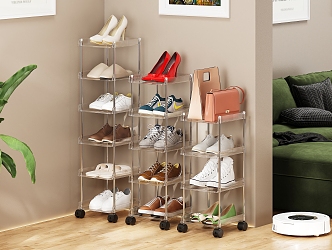 Now home sneaker leather shoes bag props storage rack 3d model