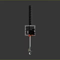 Industrial Tower Structure With Extended Platform Red Lights And Metal Design Elements