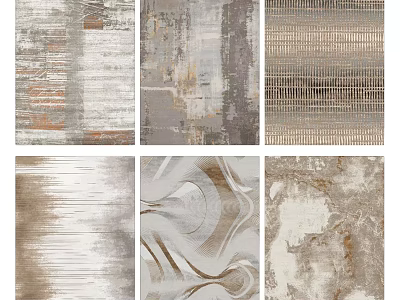 Modern Square Rugs With Abstract Patterns Neutral Tones And Textured Geometric Designs For Home Decor 3d model