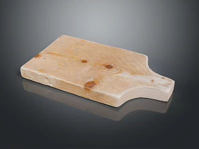 Natural Wooden Cutting Board For Food Preparation In Home Kitchen With Handle Design 3d model