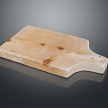 Natural Wooden Cutting Board For Food Preparation In Home Kitchen With Handle Design