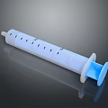 Disposable Medical Syringe With Blue Plunger And Clear Barrel For Injection