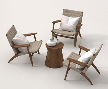 Modern Outdoor Table and Chair Combination Casual Table and Chair 3d model