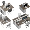 Modern Office Desk Setup With Computer Monitor Ergonomic Chair Storage Drawers And Organizers