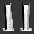 Modern White Computer Towers With Sleek Curved Design And Reflective Base Units