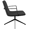 Modern Gray Office Chair with Armrests Black Metal Base and Swivel Design
