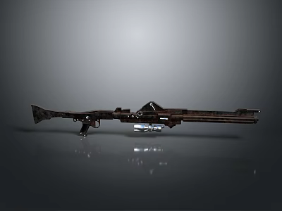 Vintage Military Rifle With Long Barrel Scope Metal And Wooden Parts Design 3d model