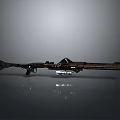 Vintage Military Rifle With Long Barrel Scope Metal And Wooden Parts Design