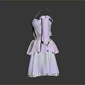 Stylish Purple Iridescent Dress With Spaghetti Straps Puffed Sleeves And Layered Skirt Shiny Material