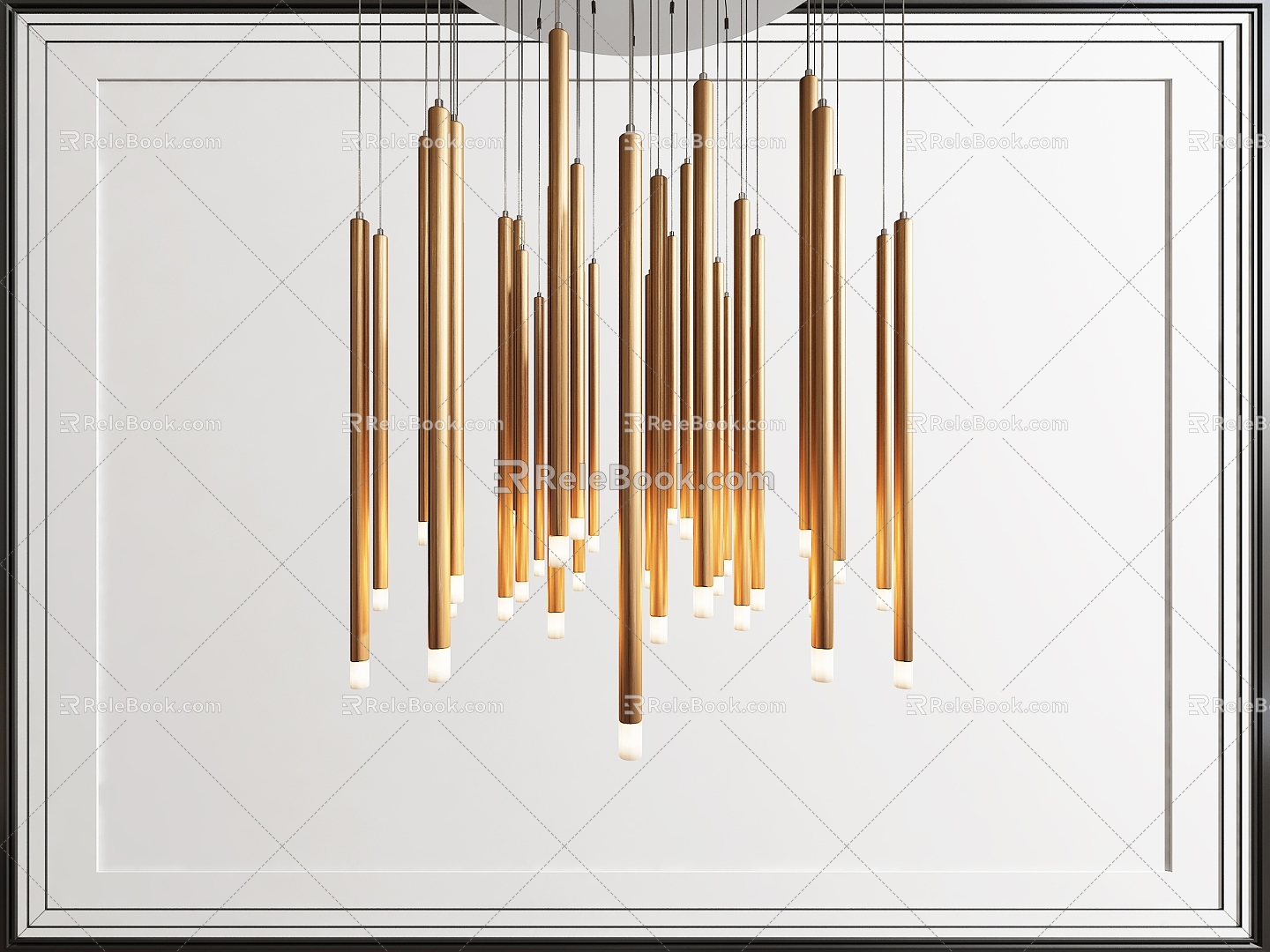 Multi-Head Chandelier Light Luxury Chandelier 3d model