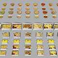Assorted Food Plates And Boxes With Various Pizza Toppings And Different Flavors