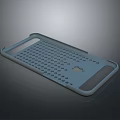 Gray Perforated Laptop Case With Apple Logo And Protective Border Design 3d model