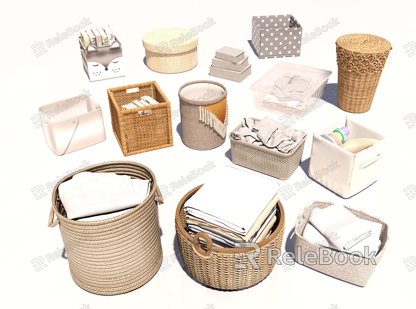 Other Ornaments Rattan Storage Basket Bamboo Basket Basket Rattan Clothes Basket Towels Bath Supplies Other Ornaments Woven Basket model