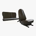 Black Leather Single Sofa With Sleek Modern Design And Comfortable Seating 3d model
