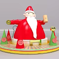 Christmas Decorative Figurine With Santa Claus In Red Outfit Holding Scroll And Cone Decorations
