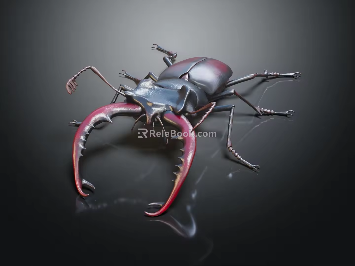 Modern spade carapace stag beetle stag shovel beetle 3d model